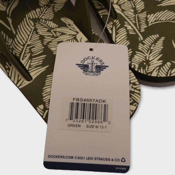 Docker's Premium Kids Palm Print Green Sandals M 13/1 - Picture 5 of 8